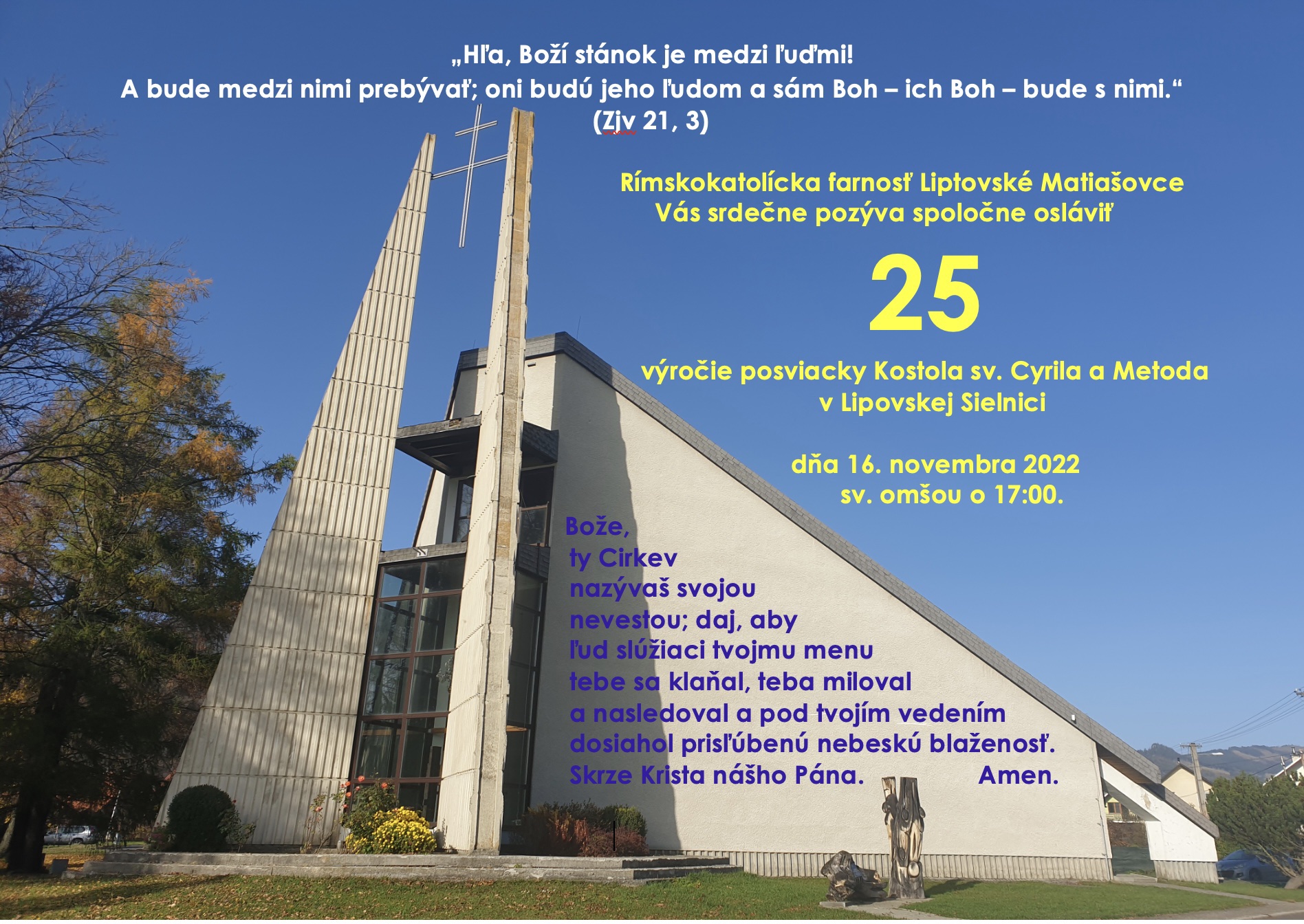 25 výročie posviacky Kostola sv. Cyrila a Metoda v Lipovskej Sielnici
